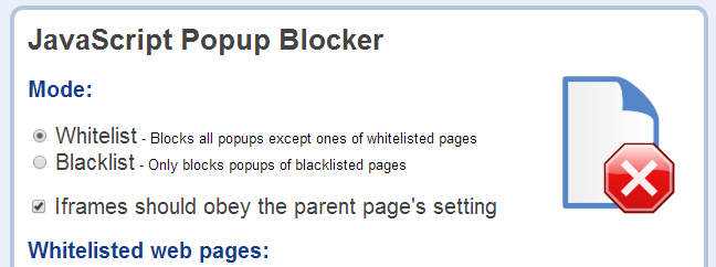 block popups