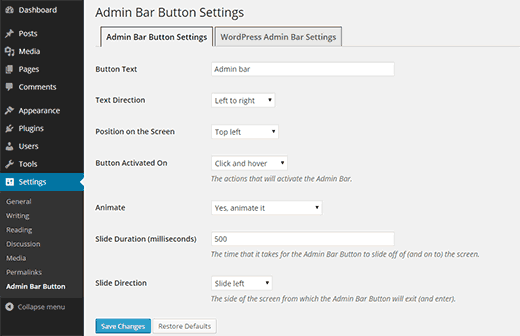 admin-bar-button-settings-plugin
